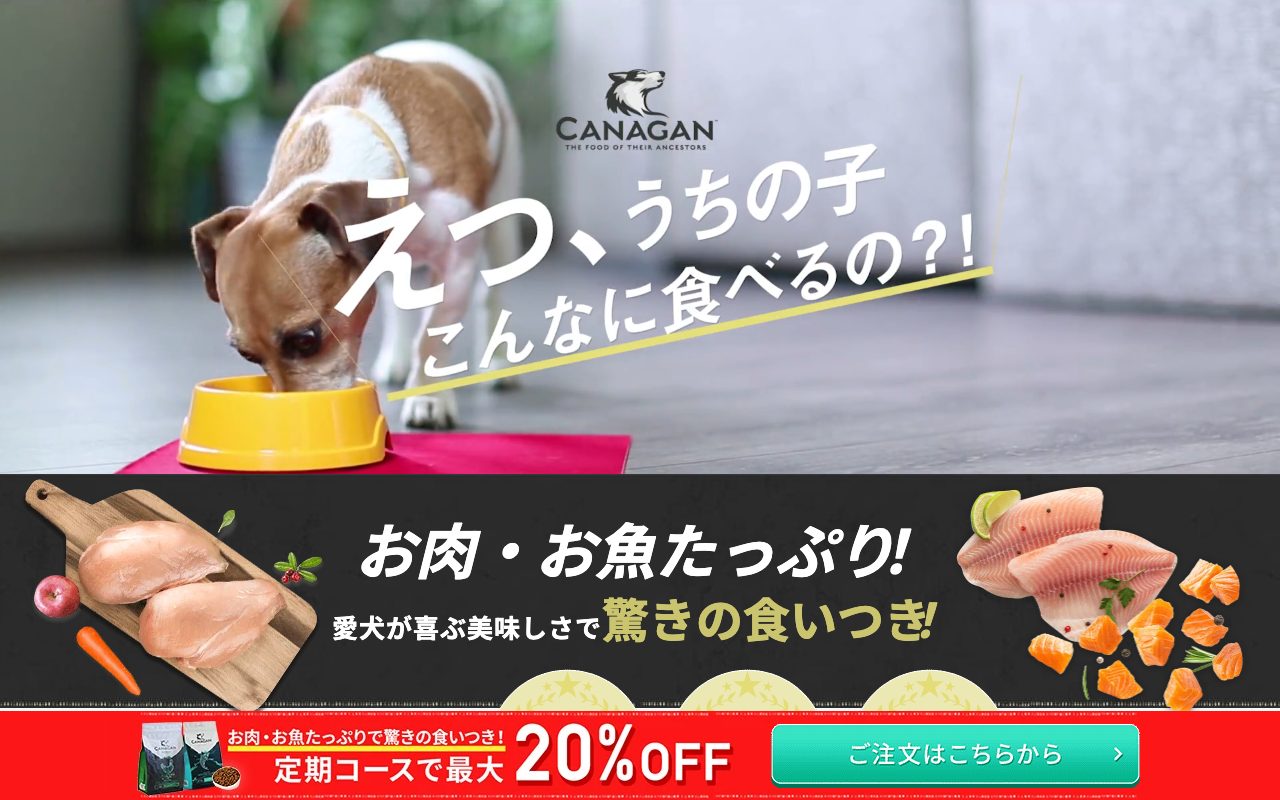 カナガン公式サイトのトップページ