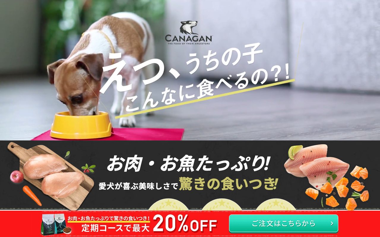 カナガン公式サイトのトップページ